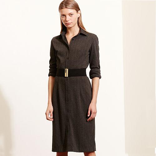 Ralph Lauren Lauren Herringbone Shirtdress Black/grey