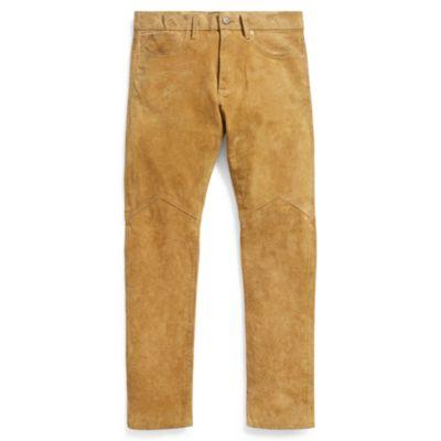 Ralph Lauren Slim Fit Roughout Suede Pant Light Brown