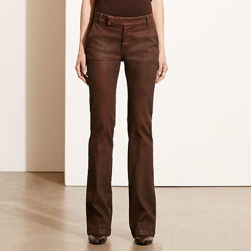 Ralph Lauren Lauren Waxed Flared Pant Brown