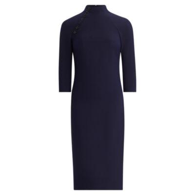 Ralph Lauren Matilda Wool-silk Dress Night Blue