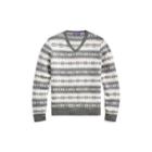 Ralph Lauren Fair Isle Cashmere Sweater Cream W/ Grey