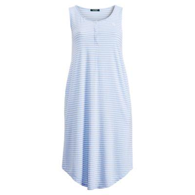 Ralph Lauren Cotton-blend Tank Gown Bluestp