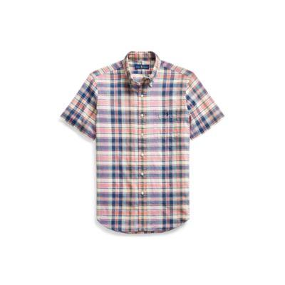Ralph Lauren Classic Fit Madras Shirt Pink/indigo 2x Big