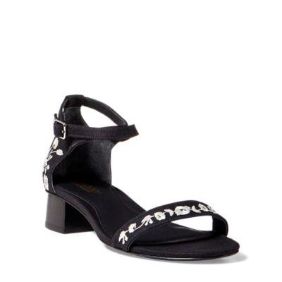 Ralph Lauren Betha Ii Linen Sandal Black