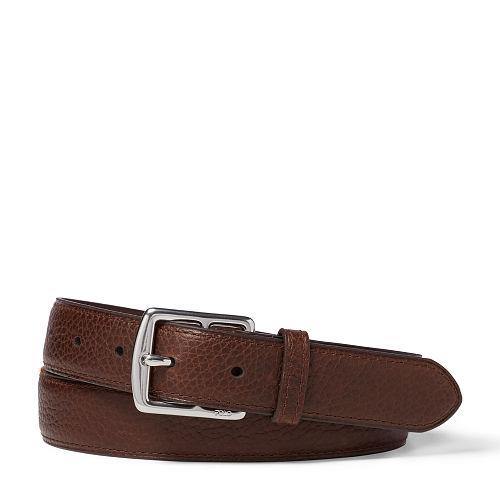 Polo Ralph Lauren Textured Leather Belt Mahogany