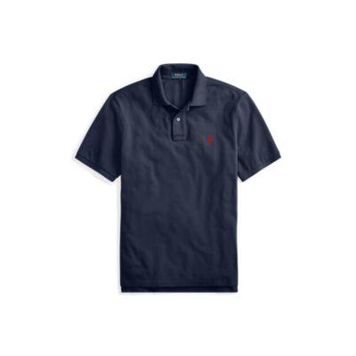 Ralph Lauren Custom Slim Fit Mesh Polo Newport Navy/red Pp