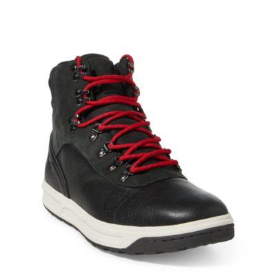 Ralph Lauren Alpine 100 Leather Sneaker Black/charcoal