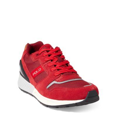 Ralph Lauren Train 100 Suede-mesh Sneaker Rl2000red/thoroughbred Re