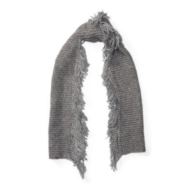 Ralph Lauren Melange Fringed Scarf Dark Grey Heather