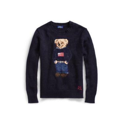 Ralph Lauren Polo Bear Cotton-linen Sweater Navy Multi