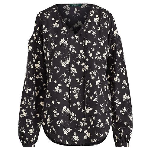 Ralph Lauren Lauren Floral Cold-shoulder Top