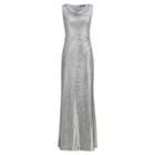 Ralph Lauren Metallic Sleeveless Gown Dark Grey/silver
