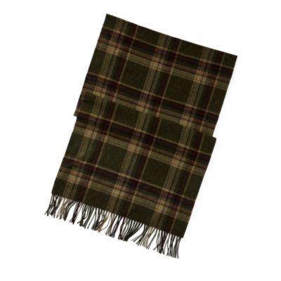 Ralph Lauren Plaid Wool Scarf Green Purple Mutli