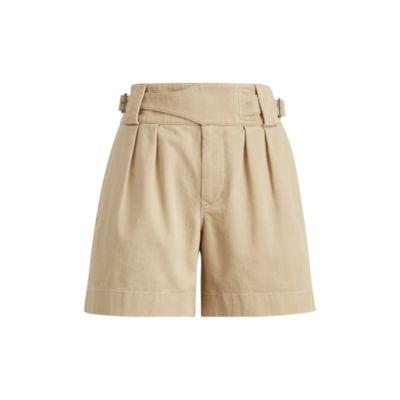 Ralph Lauren Pleated Twill High-rise Short Village Khaki