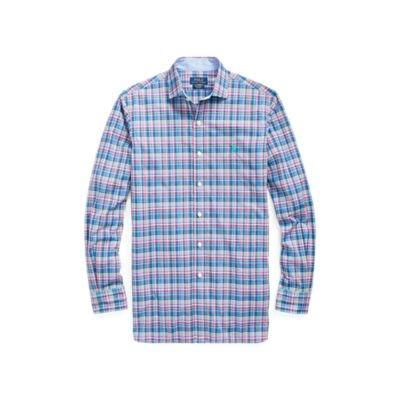 Ralph Lauren Classic Fit Plaid Cotton Shirt Royal/pink 5x Big