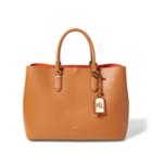 Ralph Lauren Leather Marcy Tote Field Brown