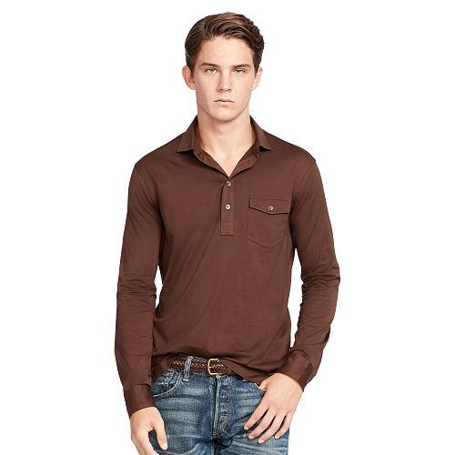 Polo Ralph Lauren Hampton Cotton Jersey Shirt Bison Brown