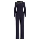 Ralph Lauren Lauren Leather-trim Jersey Jumpsuit