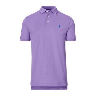 Ralph Lauren Custom Fit Piqu Polo Shirt Classic Lavender