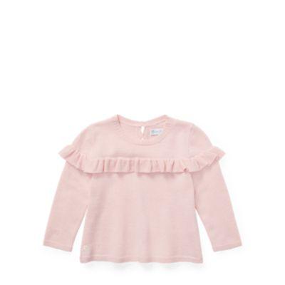 Ralph Lauren Ruffled Wool-blend Sweater Hint Of Pink 3m