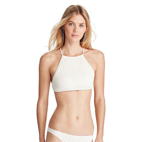 Polo Ralph Lauren Crochet-overlay Bikini Top Crm