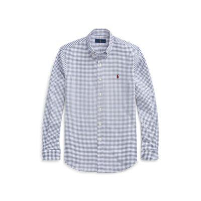 Ralph Lauren Classic Fit Plaid Twill Shirt Royal/white