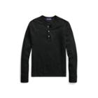 Ralph Lauren Cotton Interlock Henley Shirt Polo Black