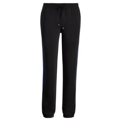 Ralph Lauren Striped Crepe Track Pant Polo Black