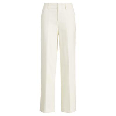 Ralph Lauren Wool Crepe Straight Pant Cream