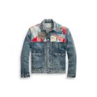 Ralph Lauren Repaired Denim Trucker Jacket Alameda Salmon Multi