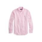 Ralph Lauren Classic Fit Linen Shirt Pink/white L Tall