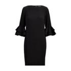 Ralph Lauren Ruffle-sleeve Crepe Dress Polo Black