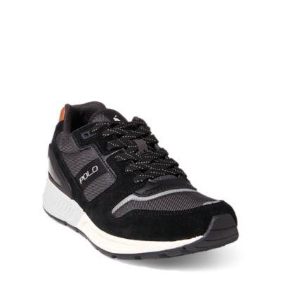 Ralph Lauren Train 100 Suede-mesh Sneaker Black/charcoal