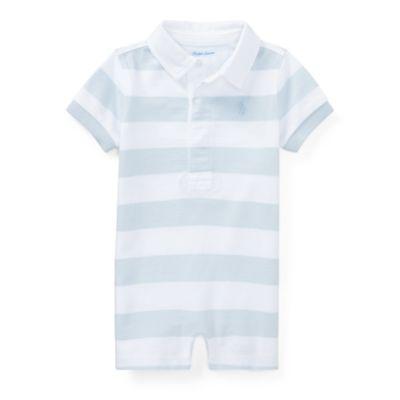 Ralph Lauren Striped Cotton Rugby Shortall Beryl Blue/white 6m