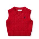 Ralph Lauren Cable-knit Cotton Vest Martin Red 3m