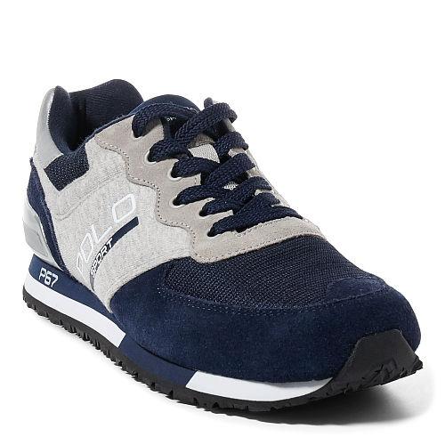 Ralph Lauren Polo Sport Slaton Suede-jersey Sneaker Newport Navy/grey