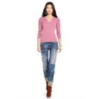 Ralph Lauren Cable Cashmere V-neck Sweater Candy Pink