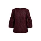 Ralph Lauren Lace Flutter-sleeve Blouse Red Sangria