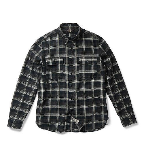 Ralph Lauren Rrl Plaid Cotton Twill Shirt Rl 875 Black Grey