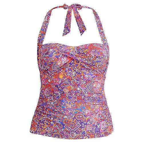 Ralph Lauren Lauren Woman Paisley Halterkini Top Multi