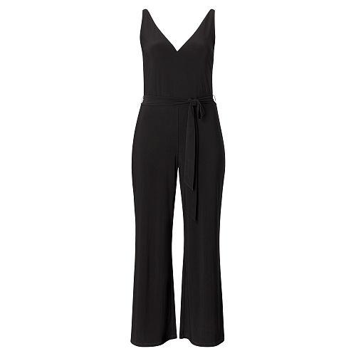 Ralph Lauren Lauren Woman Jersey Wide-leg Jumpsuit Polo Black