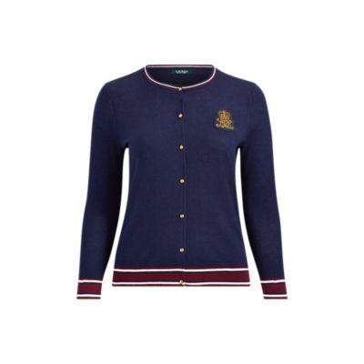 Ralph Lauren Bullion-patch Cotton Cardigan Navy/multi