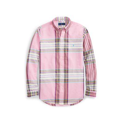 Ralph Lauren Classic Fit Madras Shirt Petal Rose/yellow Multi