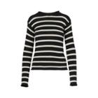 Ralph Lauren Striped Rollneck Sweater Black W/ Cream