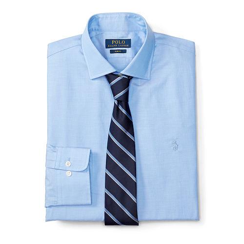 Polo Ralph Lauren Slim Cotton Twill Dress Shirt 1018c Blue/white