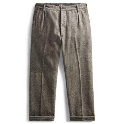 Ralph Lauren Pleated Herringbone Pant Black White