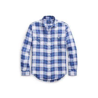Ralph Lauren Classic Fit Plaid Workshirt White/blue Multi