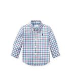 Ralph Lauren Plaid Stretch Cotton Shirt Orange Multi 12m