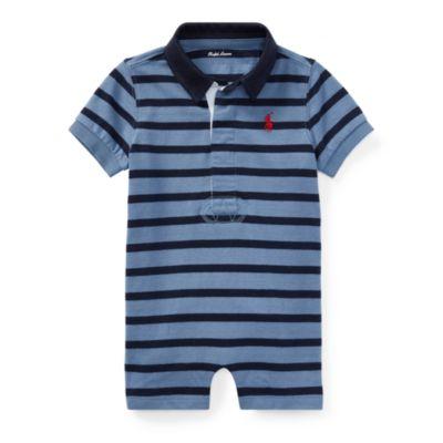 Ralph Lauren Striped Cotton Rugby Shortall Capri Blue/hunter Navy 6m