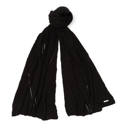 Ralph Lauren Lauren Rib-knit Wool-blend Scarf Black